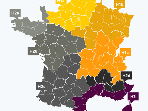 RE2020 - Zones climatiques France